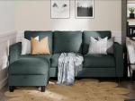 SUNLEI Space-Saving L-Shaped Sectional Couch, Grey