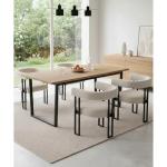 Boucle Dining Chair Set of 4 - Cream