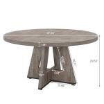 47-Inch Round Wood Dining Table for 4-6