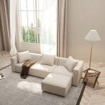 Luxury Modular L-Shape Sofa Set with Ottoman