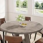 47-Inch Round Wood Dining Table for 4-6