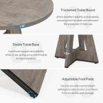 47-Inch Round Wood Dining Table for 4-6