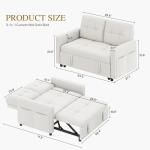 55" Convertible Sofa Bed, 3-in-1 Sleeper Couch