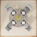 47-Inch Round Wood Dining Table for 4-6