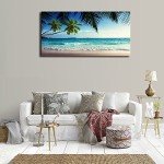 Ocean Waves Canvas Art with Coconut Trees