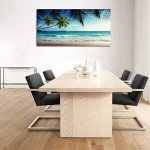 Ocean Waves Canvas Art with Coconut Trees