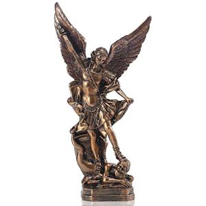 Bronzed St. Michael The Archangel Statue 12.5in