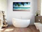 Ocean Waves Canvas Art with Coconut Trees