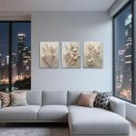 3 Piece Floral Canvas Wall Art Set