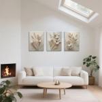 3 Piece Floral Canvas Wall Art Set