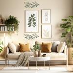 Green Metal Leaf Wall Art - 2 Pieces Set