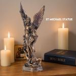 Bronzed St. Michael The Archangel Statue 12.5in