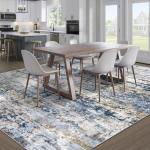 Modern Abstract Area Rug in Blue and Gray