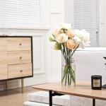 8-Inch Clear Ribbed Glass Cylinder Vases