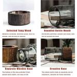 Wood and Glass Vase, 10" H, Classic Boho Style