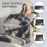 MAXYOYO 6-Inch Tri-Fold Mattress - Dark Grey