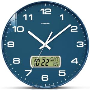 Silent Battery Operated Wall Clock with Calendar