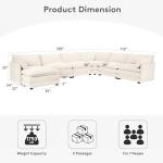 150" Modular Sectional Cloud Couch with Pillows