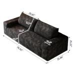 Fluffy 3-Seater Corduroy Couch with Wide Armrests