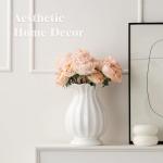 8-Inch White Ceramic Modern Decorative Flower Vase