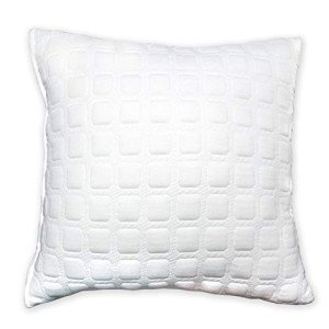 Set of 2 White Fiber Pillow Cushions, 12x12
