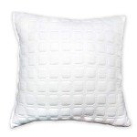 Set of 2 White Fiber Pillow Cushions, 12x12