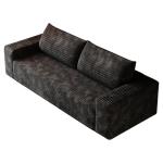 Fluffy 3-Seater Corduroy Couch with Wide Armrests