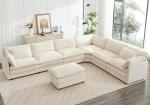 150" Modular Sectional Cloud Couch with Pillows