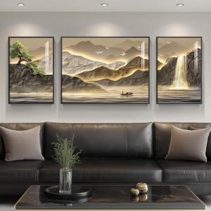 Framed Mountain Landscape Art Set - 3 Pieces