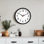DAXSMY 8 Inch Silent Analog Wall Clock - Black