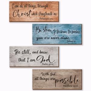 Rustic Bible Verses Wall Decor - 4 Piece Set