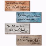 Rustic Bible Verses Wall Decor - 4 Piece Set