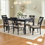 LUXOAK 7-Piece Farmhouse Dining Table Set