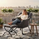 Tiita Large Accent Lounge Chair with Ottoman