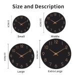 8-Inch Black Wall Clock with Rose Gold Numbers