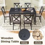 LUXOAK 7-Piece Farmhouse Dining Table Set