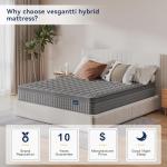 Vesgantti 10 Inch Hybrid Twin Mattress, Ergonomic Design