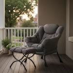 Tiita Large Accent Lounge Chair with Ottoman