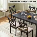 LUXOAK 7-Piece Farmhouse Dining Table Set