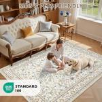 Vintage Boho 5x7 Washable Area Rug - Beige