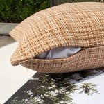 Beige Waterproof Throw Pillow Covers – Set of 2