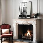 Poster Master Funny Teddy Bear Print - Humorous Gift for Men, Women, and Movie Fans - Black & White Wall Art for Bathroom, Restroom, Nursery, Kids Room - 8x10 UNFRAMED Wall Art