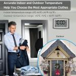 WallarGe Atomic Clock with Outdoor and Indoor Temperature - 12.5 Inch Self-Setting Digital Clock Large Display, Battery Operated Wall Clocks or Desk Clocks for Bedroom, Livingroom, Office