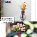 OFFIDIX Glass Vase Gradient Multicolor with Geometric Faceted Design Floral Vase for Weddings, Events, Decorating, Arrangements, Flowers, Office, or Home Decor