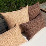 Beige Waterproof Throw Pillow Covers – Set of 2