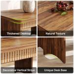 LITTLE TREE 55" Dining Table with 2 Benches, Dining Table Set for 4-6 People, Farmhouse Kitchen Table with Bench, Dining Room Table Set