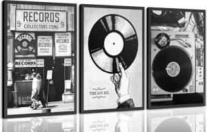 Retro Music Poster Wall Art Set for Home Decor