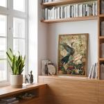 Vintage Hummingbird Framed Wall Art Decor