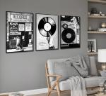 Retro Music Poster Wall Art Set for Home Decor