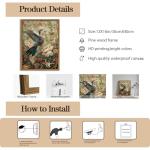 Vintage Hummingbird Framed Wall Art Decor